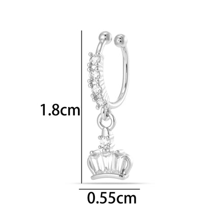 1 Piece Star Nose Clip For Women, Copper Material With 18K Real Gold Plated Electroplating And Zircon Inlay