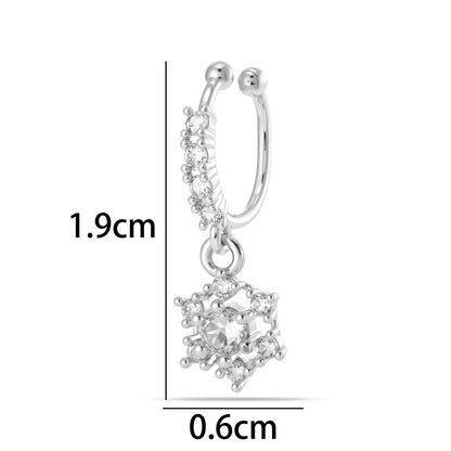 1 Piece Star Nose Clip For Women, Copper Material With 18K Real Gold Plated Electroplating And Zircon Inlay