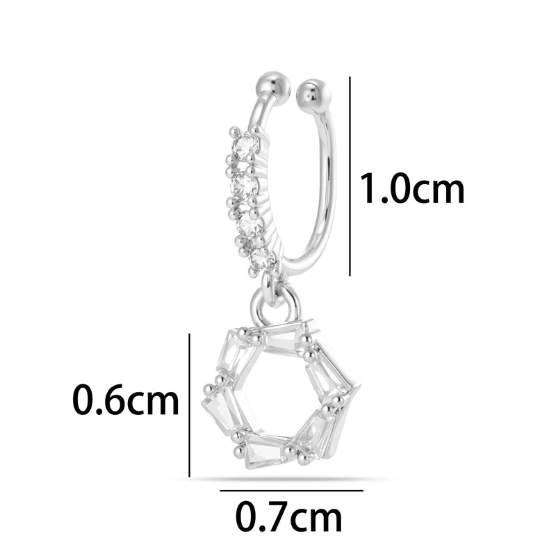 1 Piece Star Nose Clip For Women, Copper Material With 18K Real Gold Plated Electroplating And Zircon Inlay