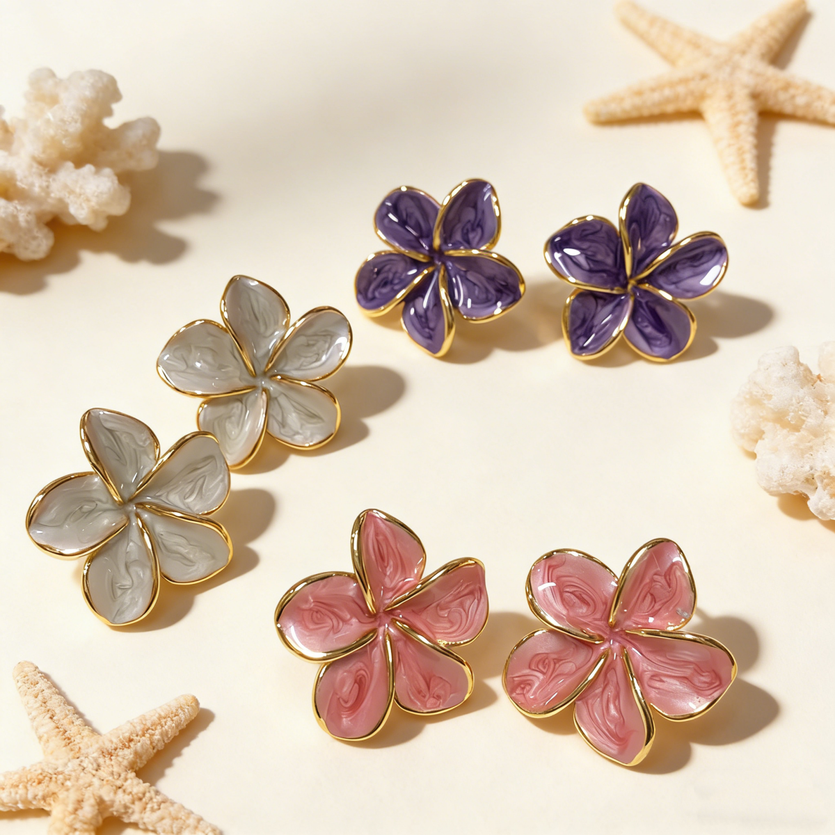 For Unisex Irregular Stud Earrings In 304 Stainless Steel Featuring Hypoallergenic 18K Real Gold PVD Coated Plating