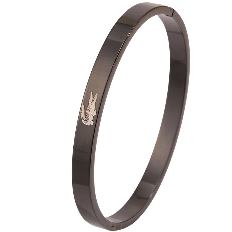 Solid Color Unisex Bangle For Super Bowl Featuring 304 Stainless Steel With 18K Real Gold Plated And Zircon Inlay