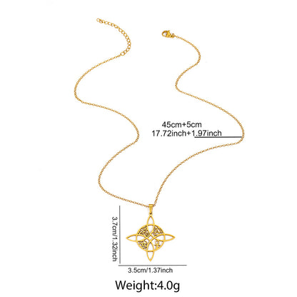Vintage Style Cross Pendant Necklace For Unisex Featuring Witches Knot Jewelry Design
