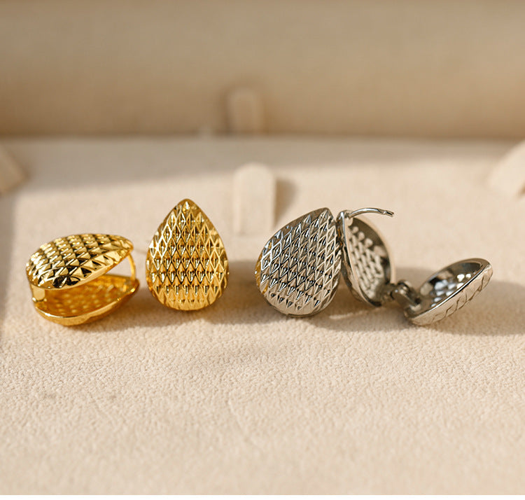 Heart Shape Hoop Earrings For Women In Golden Alloy Featuring Electroplated Finish