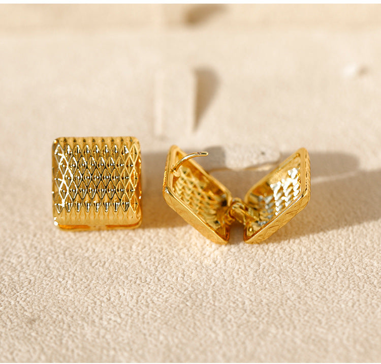 Heart Shape Hoop Earrings For Women In Golden Alloy Featuring Electroplated Finish