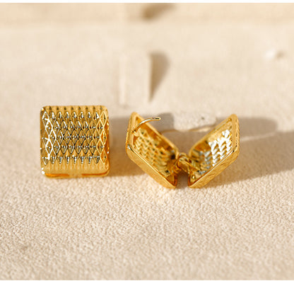 Heart Shape Hoop Earrings For Women In Golden Alloy Featuring Electroplated Finish