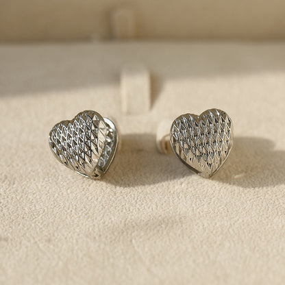 Heart Shape Hoop Earrings For Women In Golden Alloy Featuring Electroplated Finish