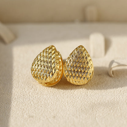Heart Shape Hoop Earrings For Women In Golden Alloy Featuring Electroplated Finish