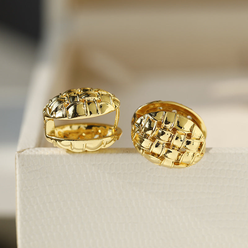 Heart Shape Hoop Earrings For Women In Golden Alloy Featuring Electroplated Finish