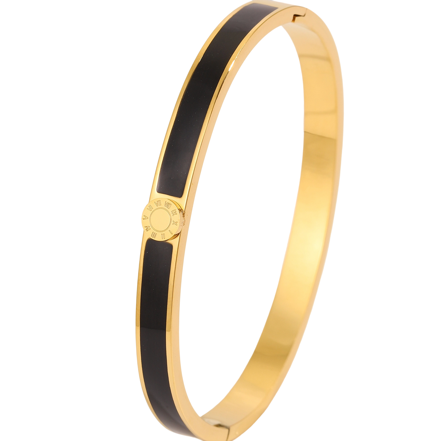 Solid Color Unisex Bangle For Super Bowl Featuring 304 Stainless Steel With 18K Real Gold Plated And Zircon Inlay