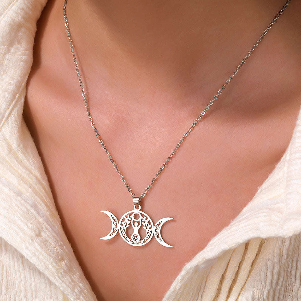 Celtic Knot Pendant Necklace For Unisex, Electroplated Gold Plating Process Featuring Witches Knot Jewelry Design