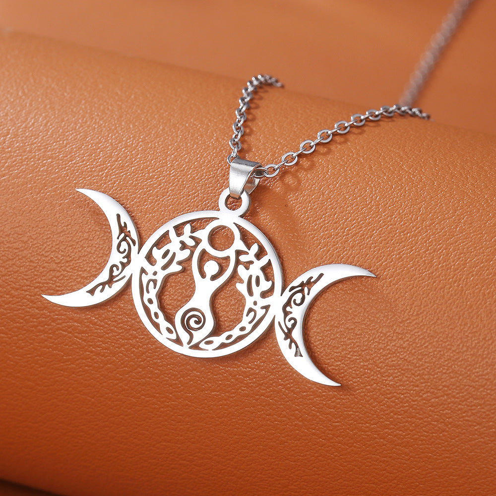 Celtic Knot Pendant Necklace For Unisex, Electroplated Gold Plating Process Featuring Witches Knot Jewelry Design