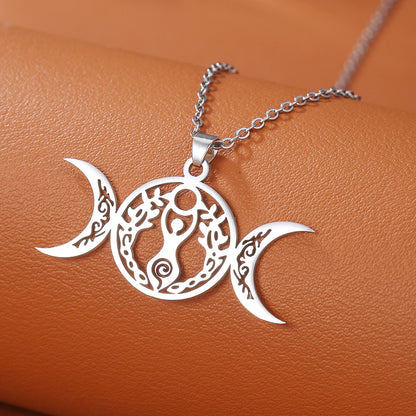 Celtic Knot Pendant Necklace For Unisex, Electroplated Gold Plating Process Featuring Witches Knot Jewelry Design
