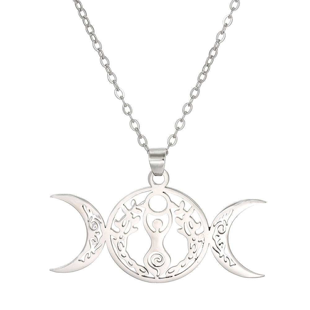 Celtic Knot Pendant Necklace For Unisex, Electroplated Gold Plating Process Featuring Witches Knot Jewelry Design
