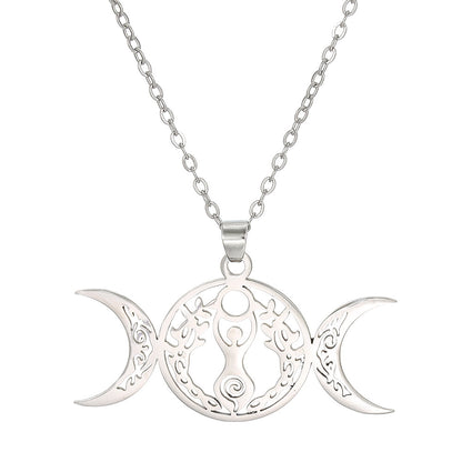 Celtic Knot Pendant Necklace For Unisex, Electroplated Gold Plating Process Featuring Witches Knot Jewelry Design