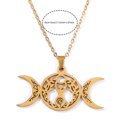 Celtic Knot Pendant Necklace For Unisex, Electroplated Gold Plating Process Featuring Witches Knot Jewelry Design