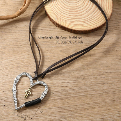 Heart Shape Necklace For Women In Retro Style Featuring Coffer Color
