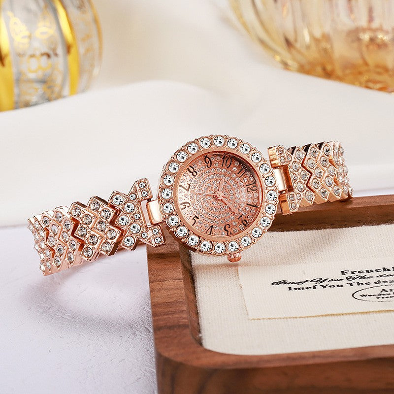Quartz Women’s Watch With Alloy Strap And Jewelry Buckle, Featuring Plexiglass Mirror And Pointer Display