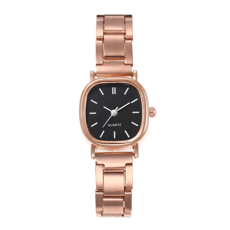 Women's Quartz Watch With Alloy Strap And Single Folding Buckle, Featuring Ordinary Glass Mirror And Pointer+Number Display