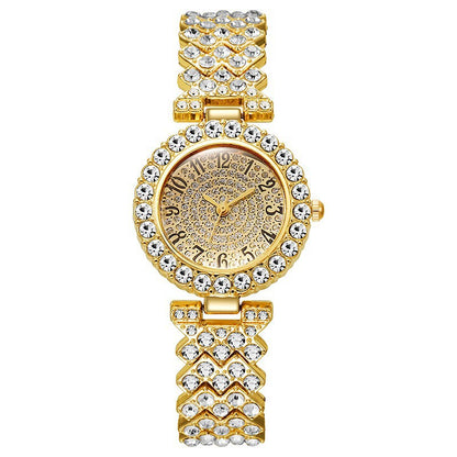 Quartz Women’s Watch With Alloy Strap And Jewelry Buckle, Featuring Plexiglass Mirror And Pointer Display