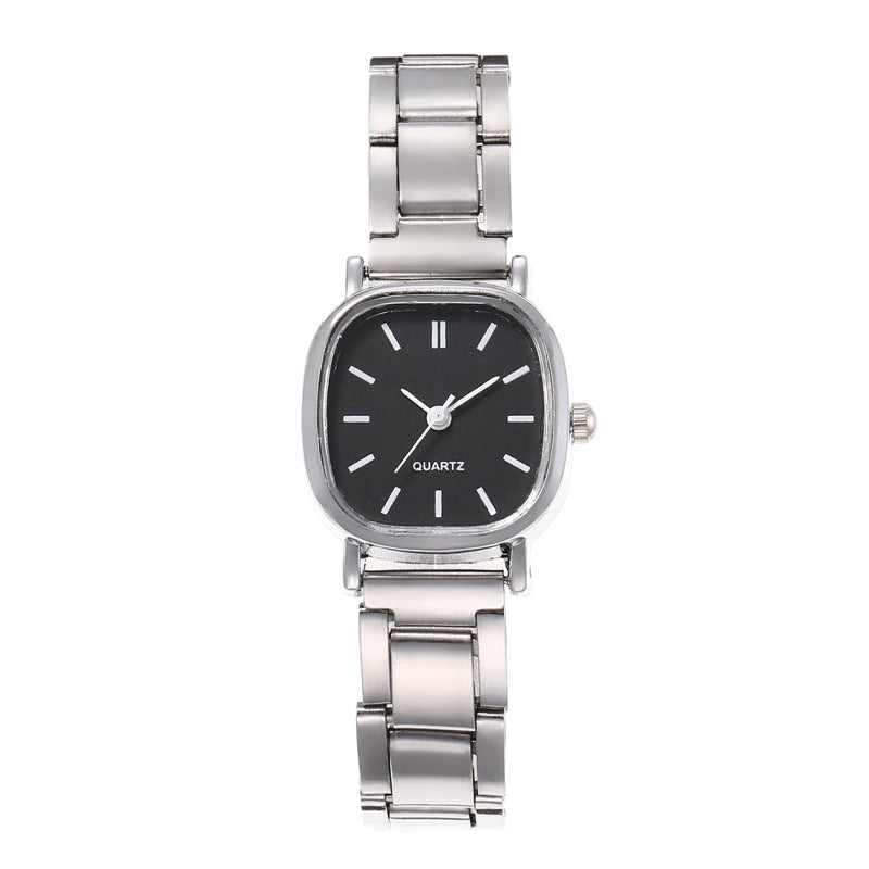 Women's Quartz Watch With Alloy Strap And Single Folding Buckle, Featuring Ordinary Glass Mirror And Pointer+Number Display
