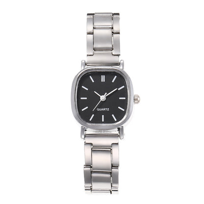Women's Quartz Watch With Alloy Strap And Single Folding Buckle, Featuring Ordinary Glass Mirror And Pointer+Number Display