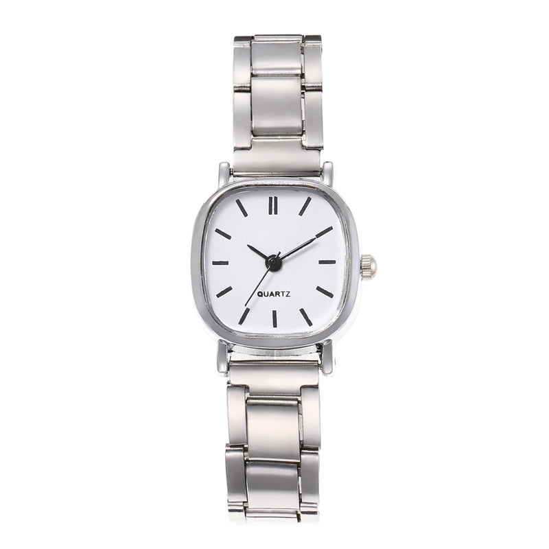Women's Quartz Watch With Alloy Strap And Single Folding Buckle, Featuring Ordinary Glass Mirror And Pointer+Number Display