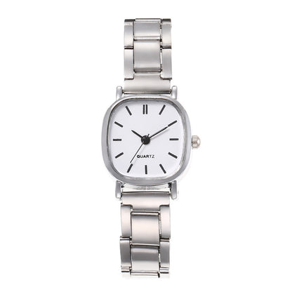 Women's Quartz Watch With Alloy Strap And Single Folding Buckle, Featuring Ordinary Glass Mirror And Pointer+Number Display