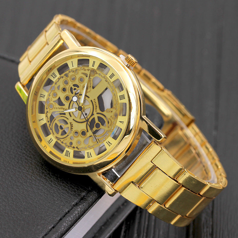 Men's Quartz Watch With Alloy Strap And Buckle, Featuring Ordinary Glass Mirror And Pointer Display