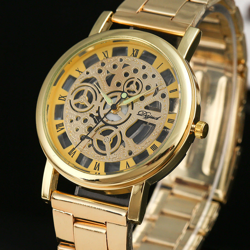 Men's Quartz Watch With Alloy Strap And Buckle, Featuring Ordinary Glass Mirror And Pointer Display