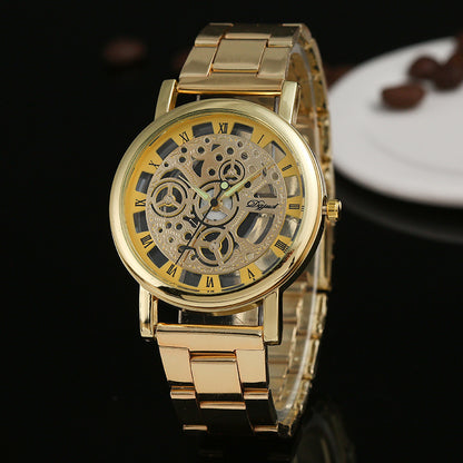 Men's Quartz Watch With Alloy Strap And Buckle, Featuring Ordinary Glass Mirror And Pointer Display