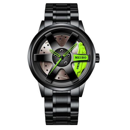 Men's Quartz Watch With Stainless Steel Strap And Single Folding Buckle, Featuring Ordinary Glass Mirror And Pointer Display