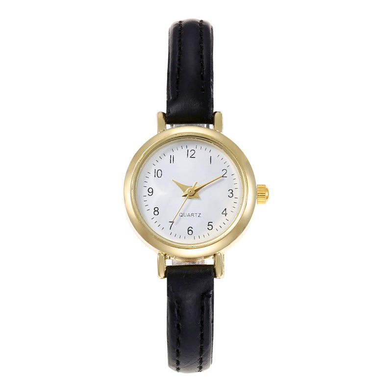 Women’s Quartz Watch With Imitation Leather Strap And Buckle, Featuring Ordinary Glass Mirror And Pointer Display