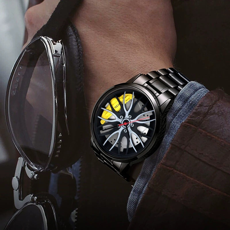 Men's Quartz Watch With Stainless Steel Strap And Single Folding Buckle, Featuring Ordinary Glass Mirror And Pointer Display