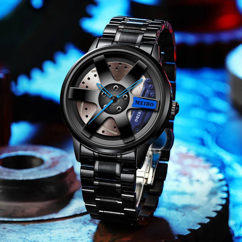 Men's Quartz Watch With Stainless Steel Strap And Single Folding Buckle, Featuring Ordinary Glass Mirror And Pointer Display