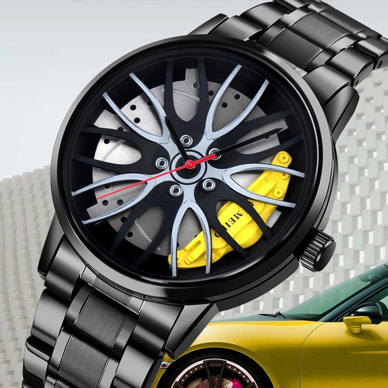 Men's Quartz Watch With Stainless Steel Strap And Single Folding Buckle, Featuring Ordinary Glass Mirror And Pointer Display