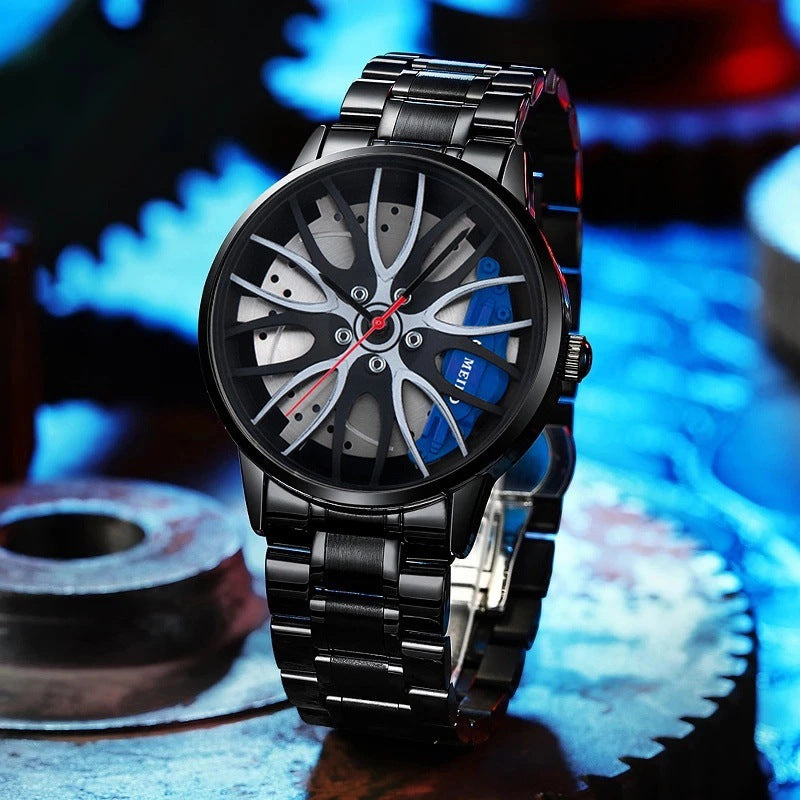 Men's Quartz Watch With Stainless Steel Strap And Single Folding Buckle, Featuring Ordinary Glass Mirror And Pointer Display