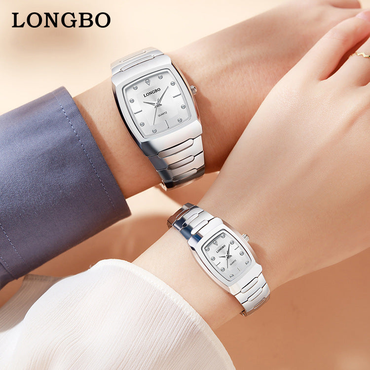 Men's Quartz Watch With Alloy Strap And Single Folding Buckle, Featuring Tempered Glass Mirror And Pointer Display