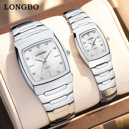 Men's Quartz Watch With Alloy Strap And Single Folding Buckle, Featuring Tempered Glass Mirror And Pointer Display