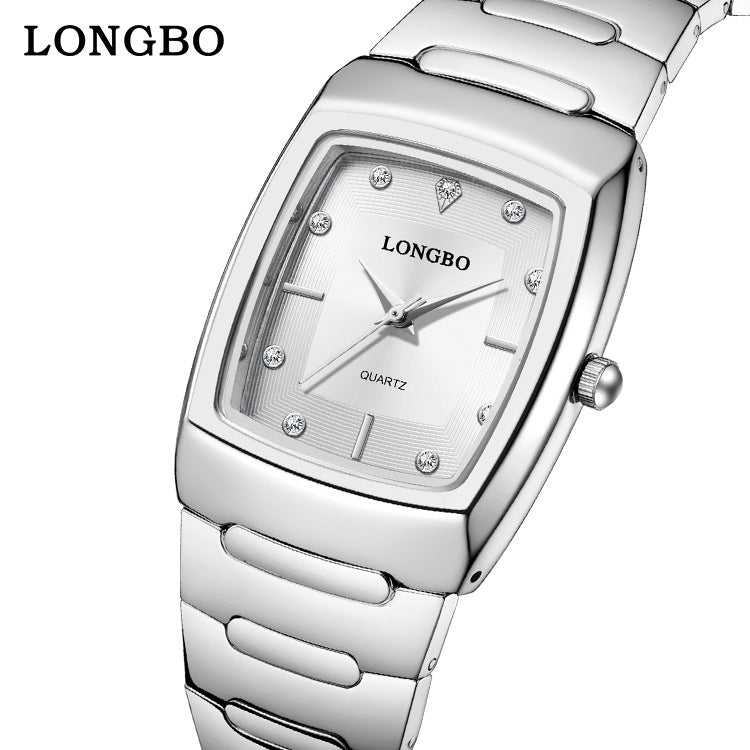 Men's Quartz Watch With Alloy Strap And Single Folding Buckle, Featuring Tempered Glass Mirror And Pointer Display