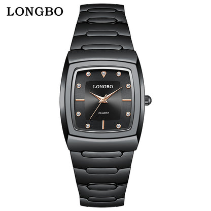 Men's Quartz Watch With Alloy Strap And Single Folding Buckle, Featuring Tempered Glass Mirror And Pointer Display