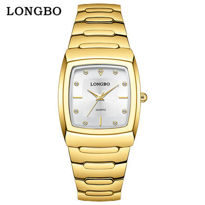 Men's Quartz Watch With Alloy Strap And Single Folding Buckle, Featuring Tempered Glass Mirror And Pointer Display