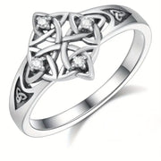 TJ-2413 "Celtic" Stone Inlaid Ring