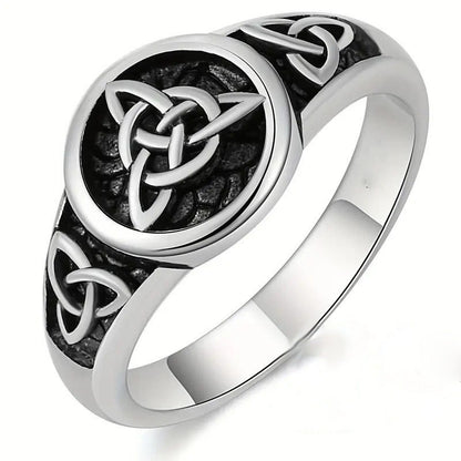 Celtic Knot Open Rings For Unisex Featuring Ethnic Style Copper With Rhinestones, Witches Knot Jewelry