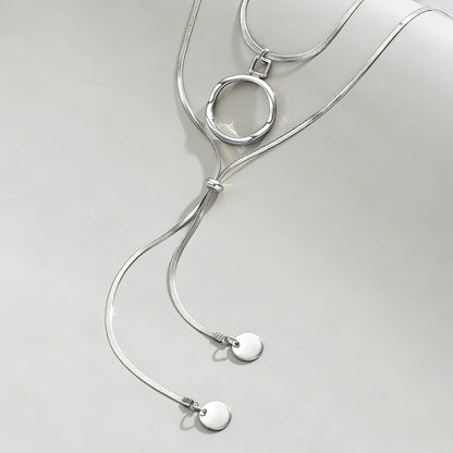 Geometric Necklace For Unisex Featuring Durable 201 Stainless Steel Material