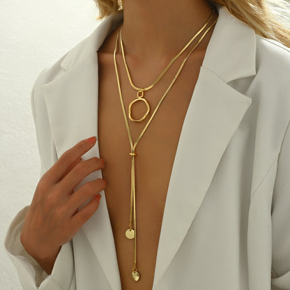 Geometric Necklace For Unisex Featuring Durable 201 Stainless Steel Material
