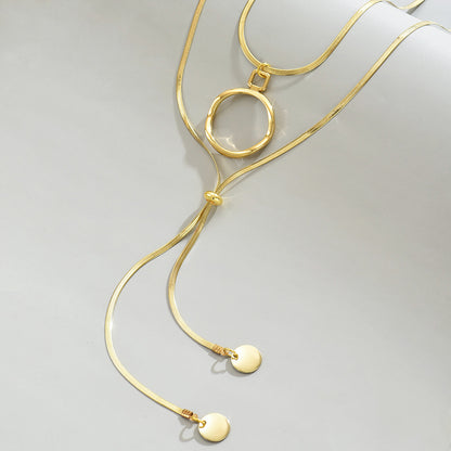 Geometric Necklace For Unisex Featuring Durable 201 Stainless Steel Material