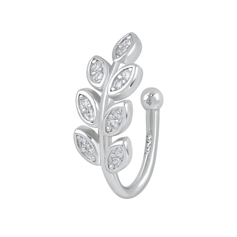 Leaves Ear Cuffs For Women In Hypoallergenic Copper With 18K Real Gold Plated And Zircon Inlay