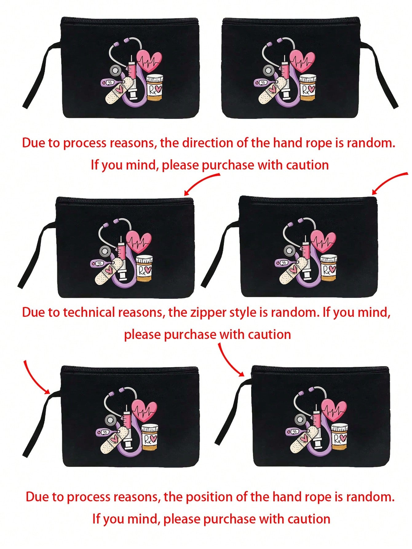 Electrocardiogram Square Polyester Cosmetic Bag For Women, Ideal For Nurses Day And All Seasons