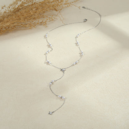 Geometric Necklace For Women In 304 Stainless Steel With Electroplated 18K Real Gold Plated Finish And Rhinestone Inlay