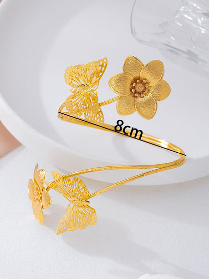 Flowers For Metal Arm Bracelet Bangle